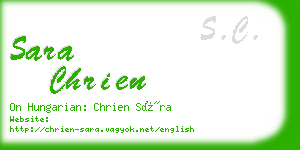 sara chrien business card